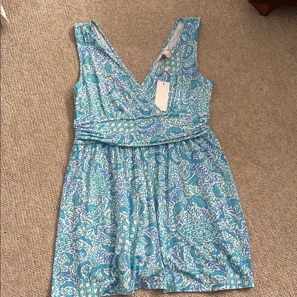 Blue Floral Sleeveless Dress
